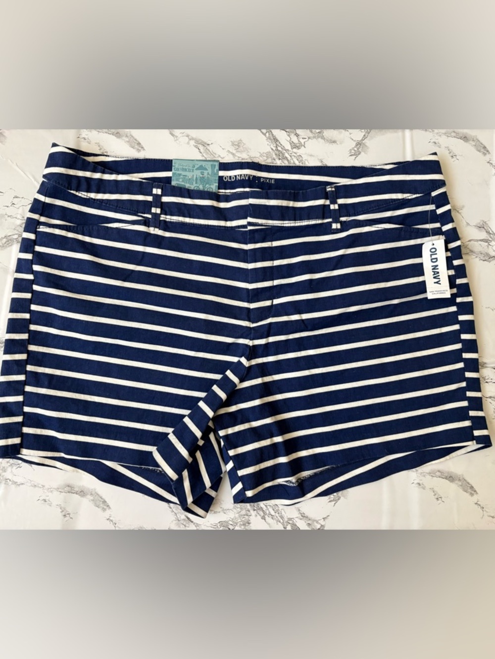 Old Navy Navy and White Striped Pixie Shorts - Retro Label